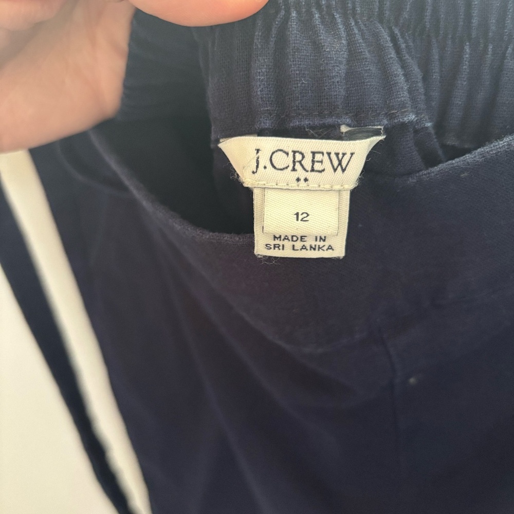 J.Crew Navy Elastic Waist Ankle Pants - Size 12